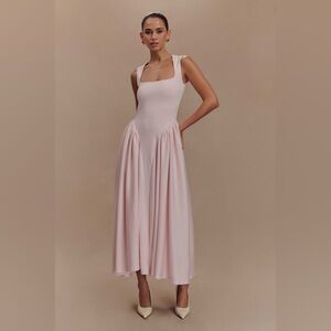 Meshki Sharon Scuba Jersey Midi Dress- Ballet Pink